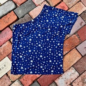 Acting Pro Blue Star Print One-Shoulder Top